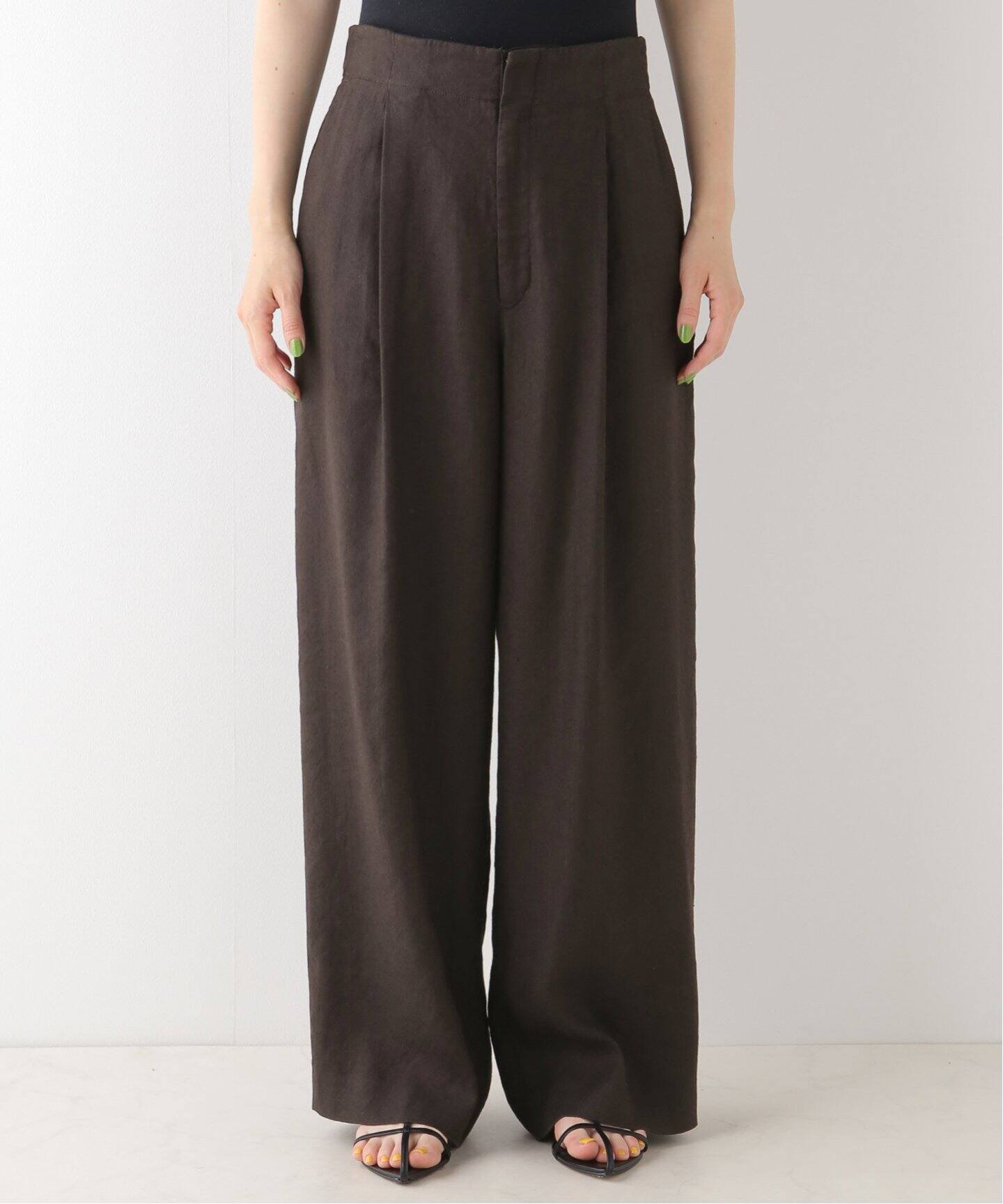 ATON/エイトン】LINEN VISCOSE MIX WIDE PANTS（スラックス）｜IENA  