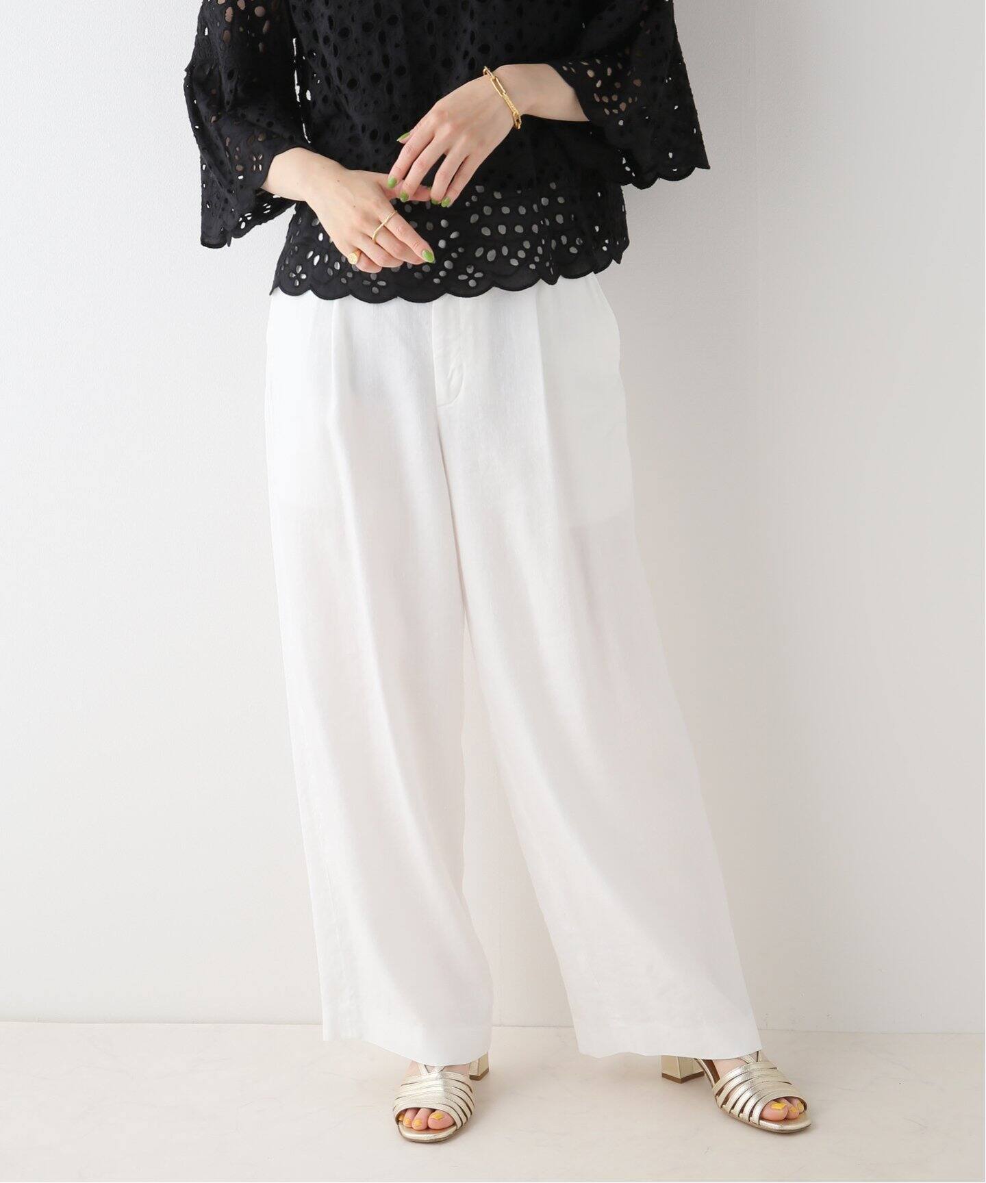 ATON/エイトン】LINEN VISCOSE MIX WIDE PANTS（スラックス）｜IENA  