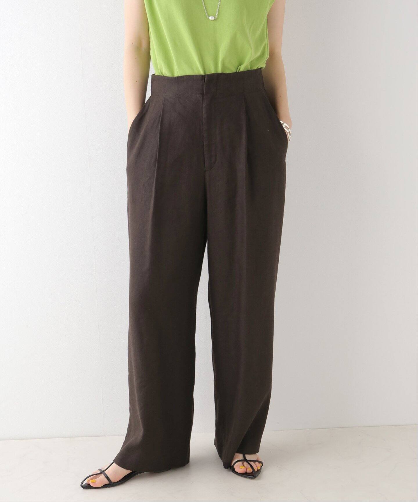 ATON/エイトン】LINEN VISCOSE MIX WIDE PANTS（スラックス）｜IENA  