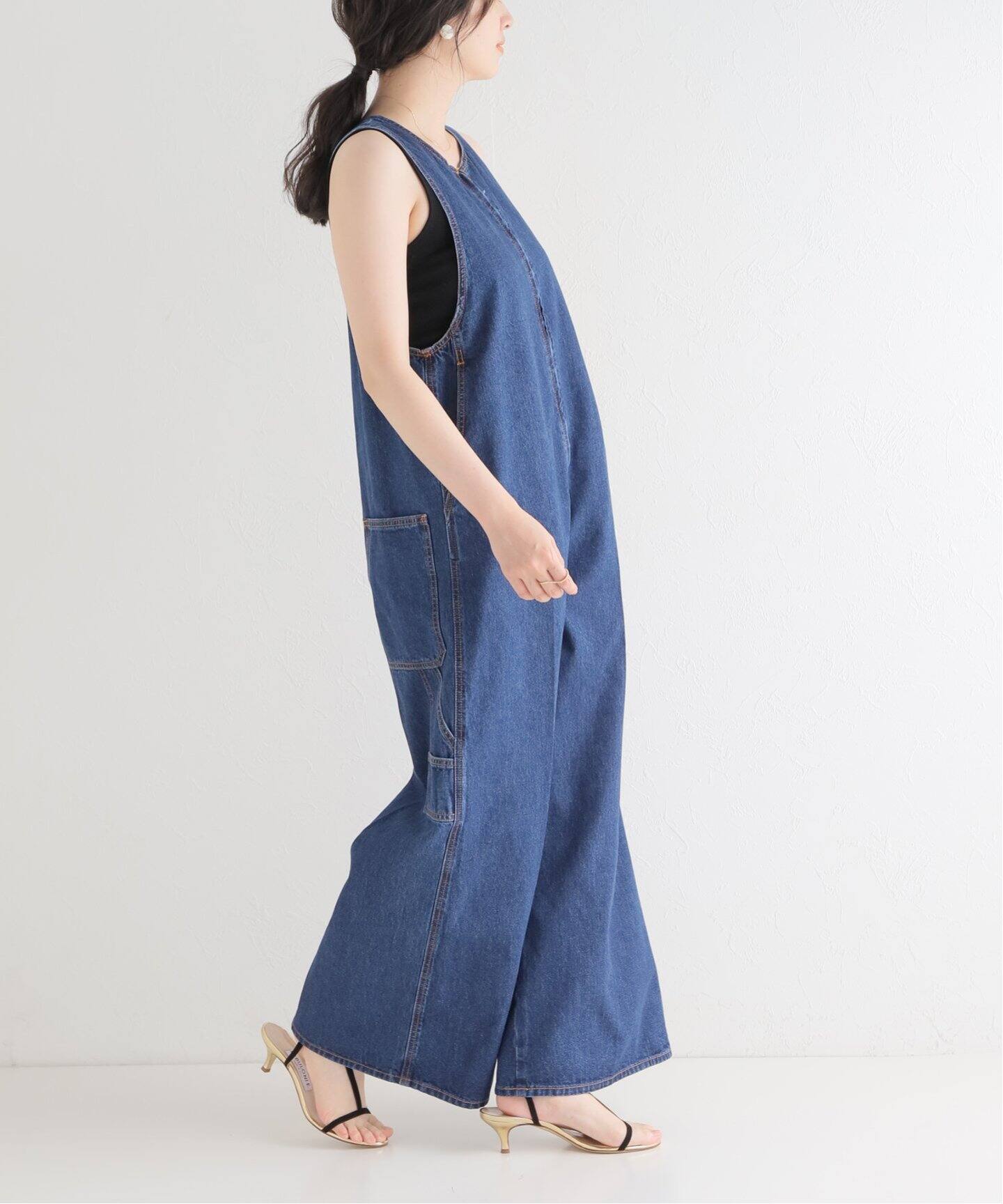 CURRENTAGE/カレンテージ】デニムオーバーオール（サロペット  