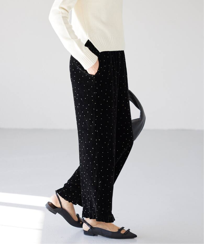 ne Quittez pas(ヌキテパ)】VELVET FRILL PANTS フリルパンツ 