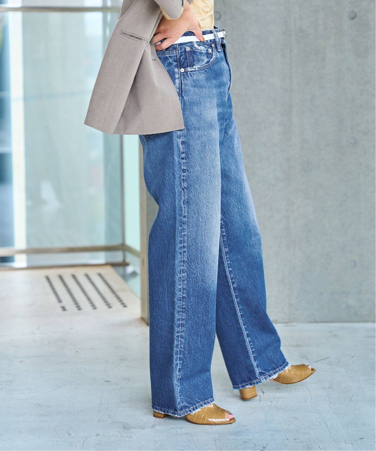 KURO/クロ】別注 OPTIMA ワイドテーパードデニム（デニムパンツ  