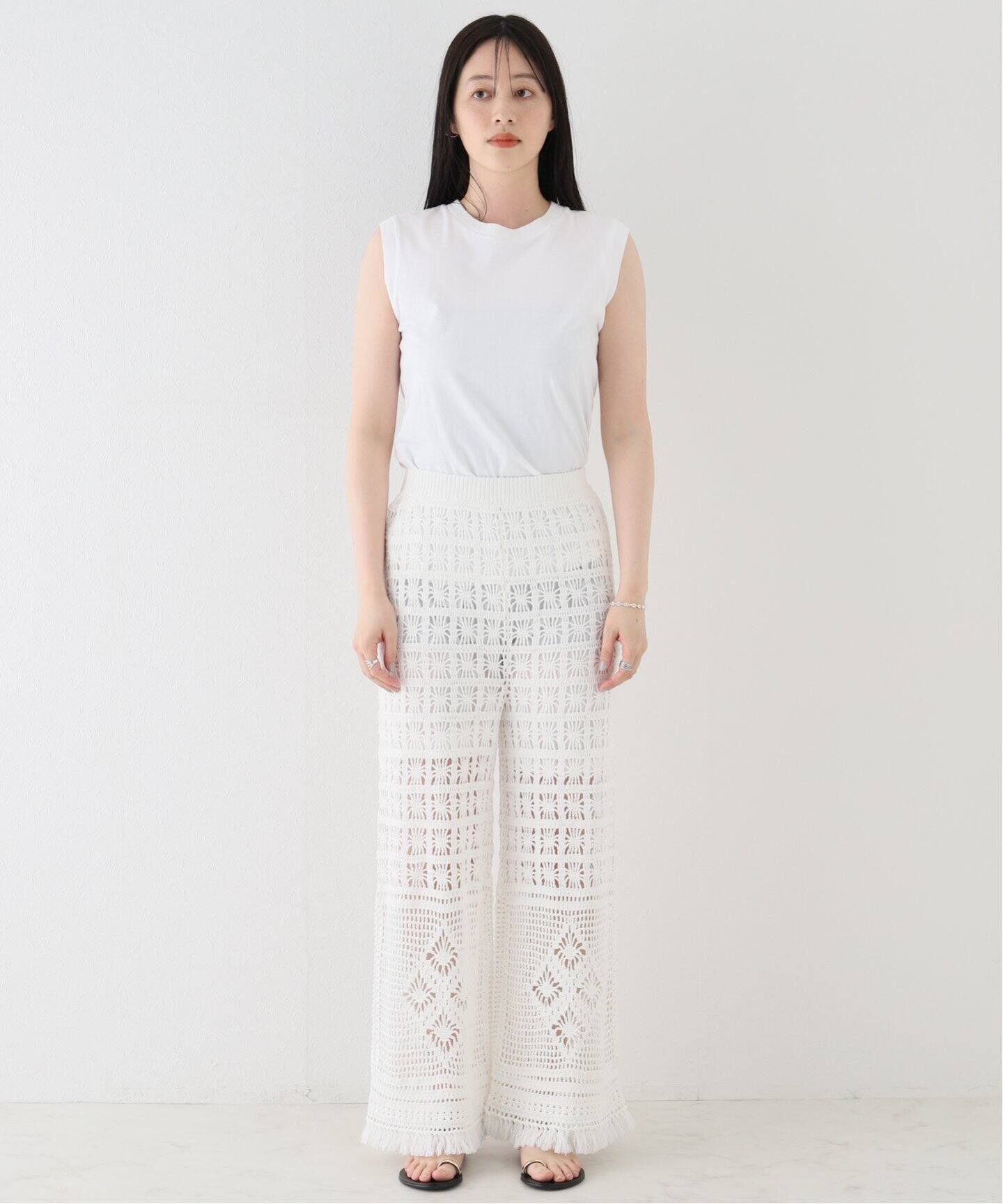 クロシェモチーフフリンジパンツ（その他パンツ）｜SLOBE IENA  