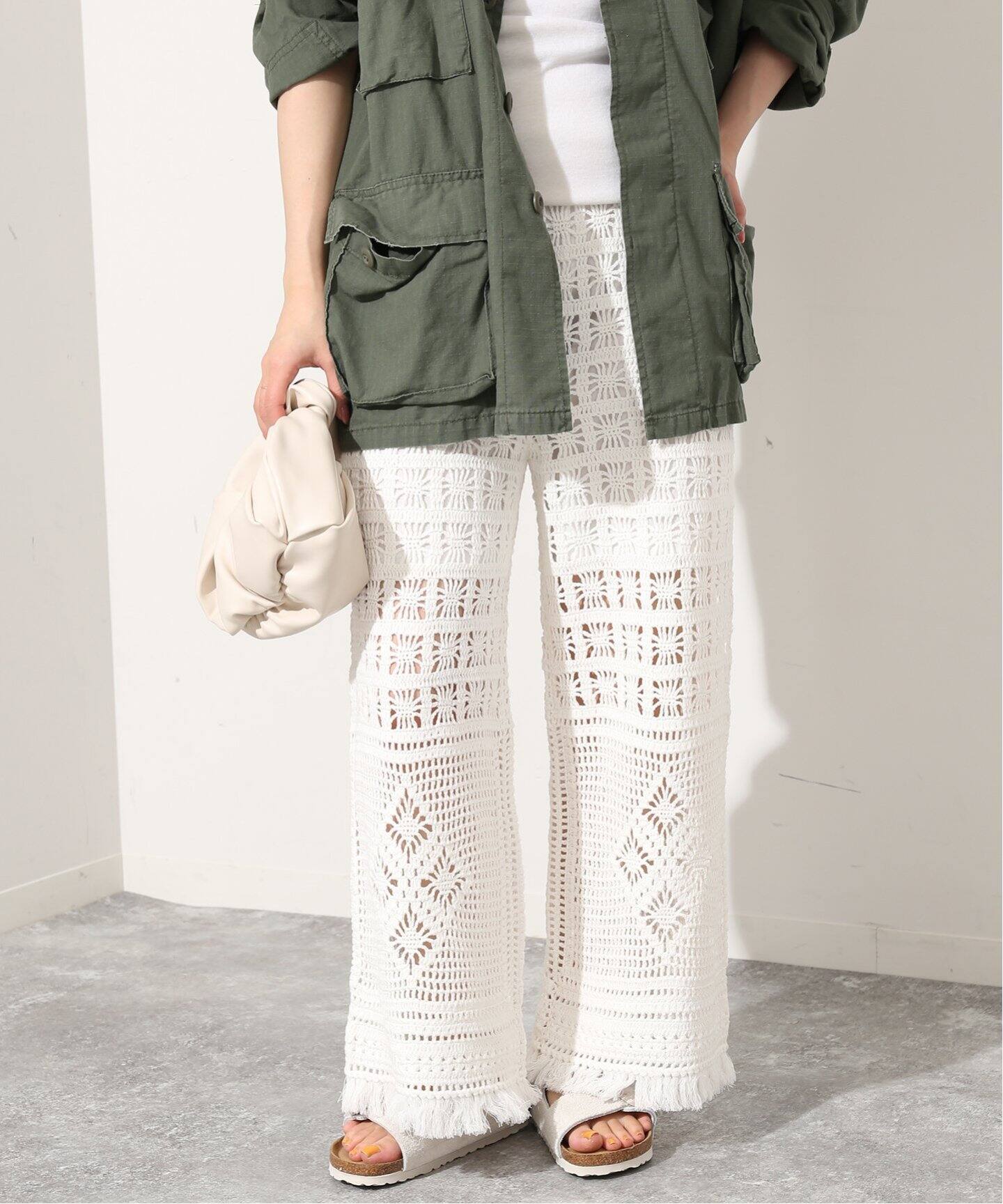 クロシェモチーフフリンジパンツ（その他パンツ）｜SLOBE IENA  