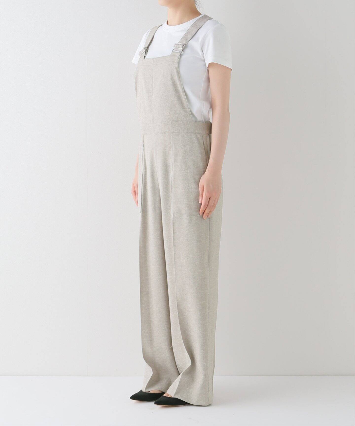 リネンライクバッククロスサロペット（サロペット／オーバーオール  