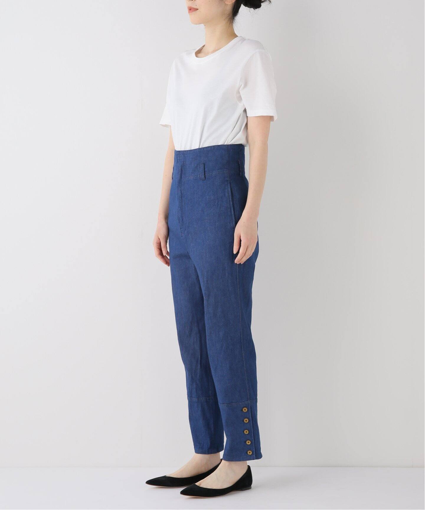 IENA LA BOUCLE デニムハイウエストマタドールパンツ（デニムパンツ 