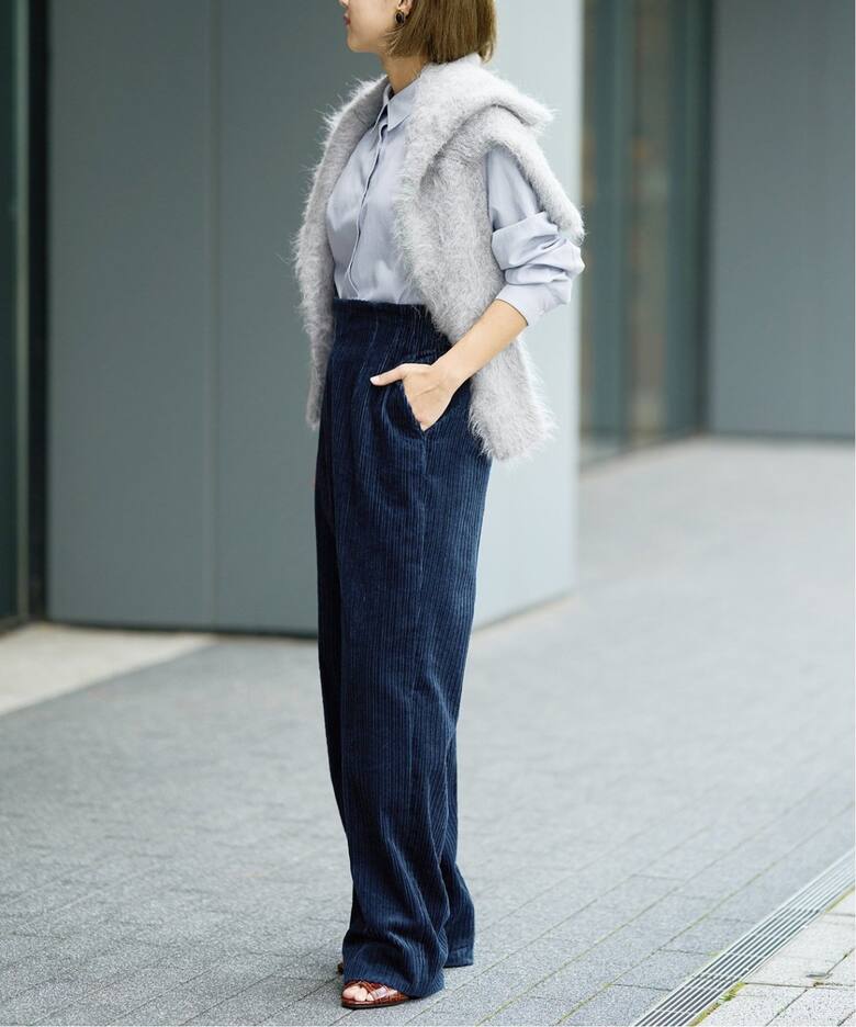 追加》IENA LA BOUCLE 親子コールハイウエストパンツ2（その他パンツ  