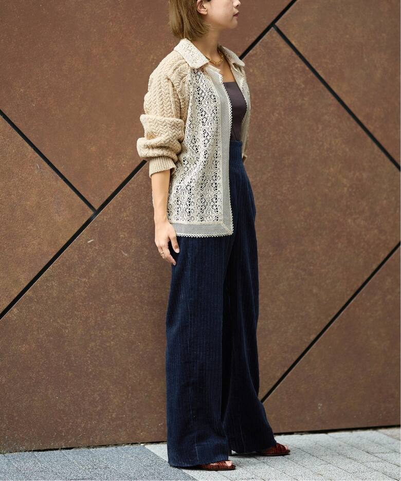 追加》IENA LA BOUCLE 親子コールハイウエストパンツ2（その他パンツ  