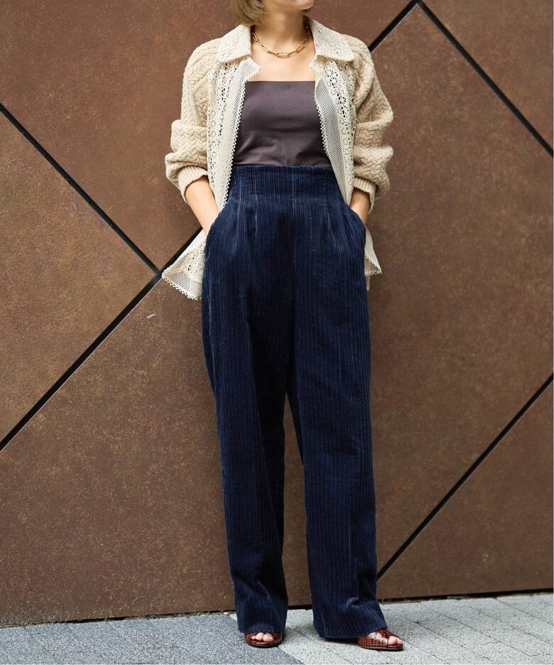 追加》IENA LA BOUCLE 親子コールハイウエストパンツ2（その他パンツ  