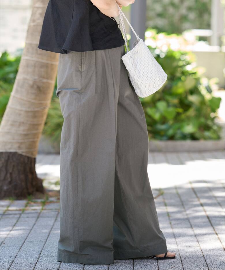 IENA LA BOUCLE ハイカウントダンプ2タックパンツ（スラックス）｜IENA  