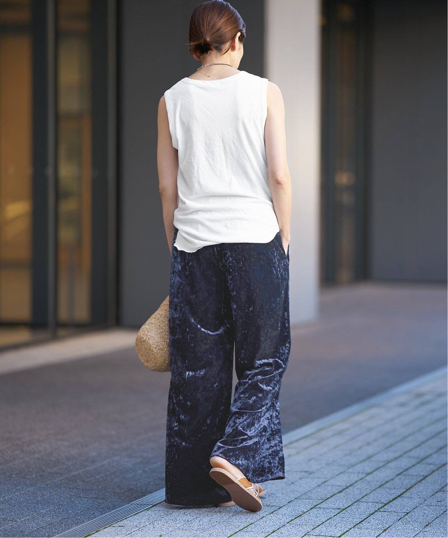 IENA LA BOUCLE クラッシュベロアイージーパンツ（その他パンツ  