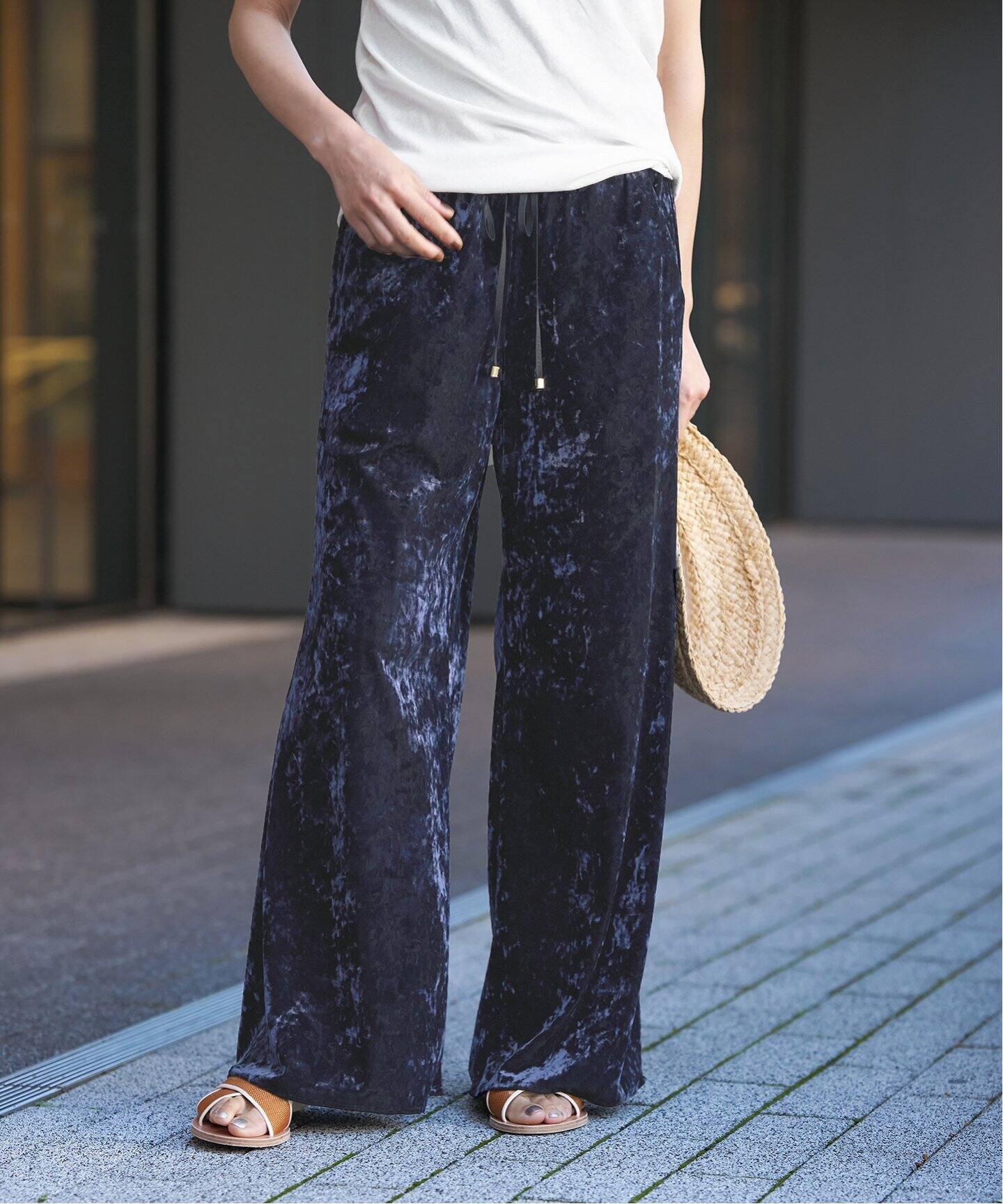 IENA LA BOUCLE クラッシュベロアイージーパンツ（その他パンツ  