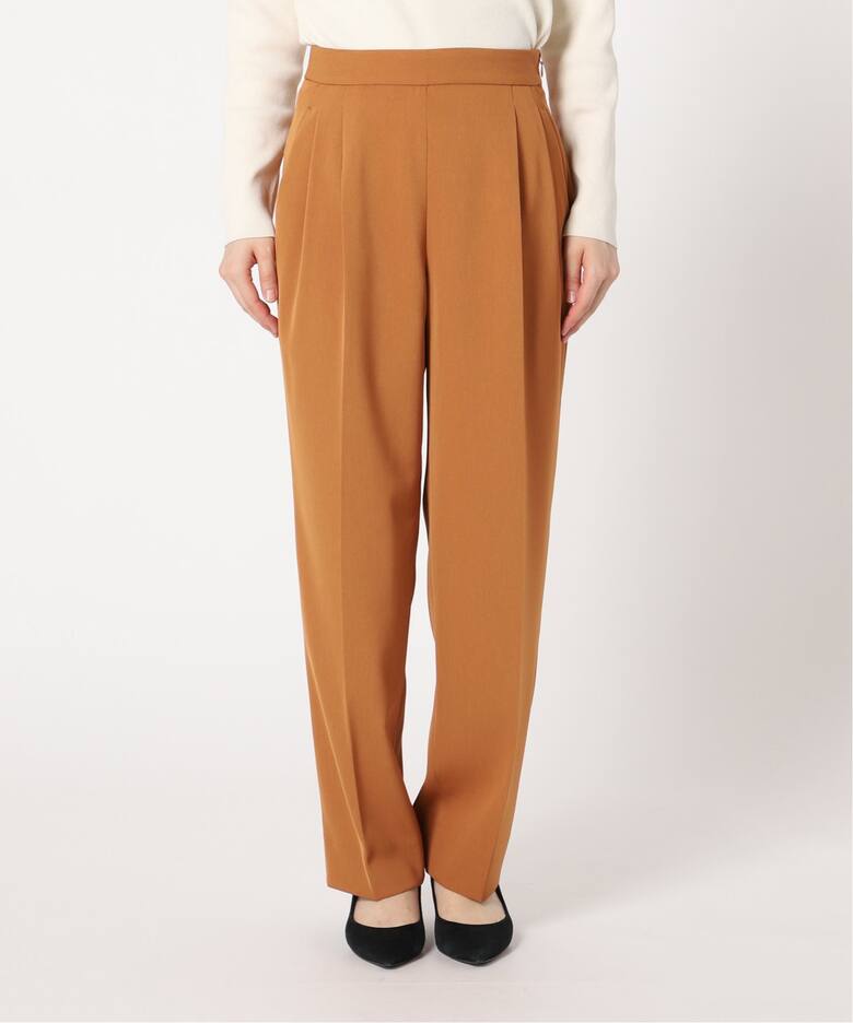 IENA LA BOUCLE PEツイルストレッチ2タックパンツ（スラックス）｜IENA  