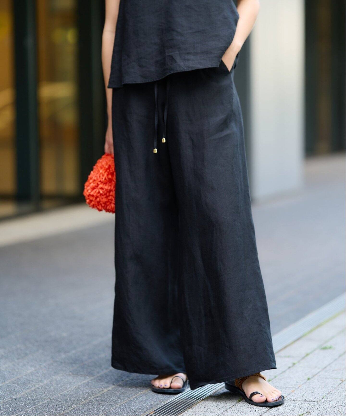 IENA LA BOUCLE 麻シーチングイージーパンツ3（その他パンツ）｜IENA  