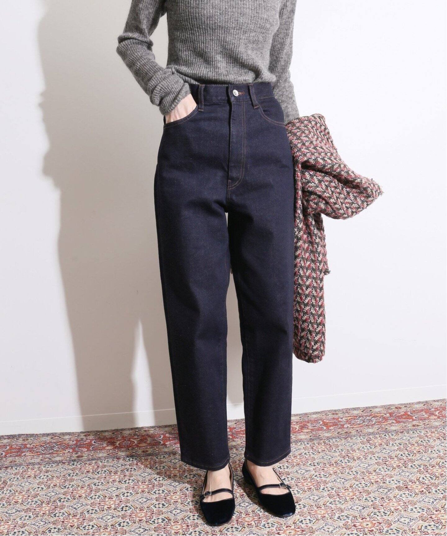 追加》IENA LA BOUCLE デニムペグトップパンツ2（デニムパンツ  