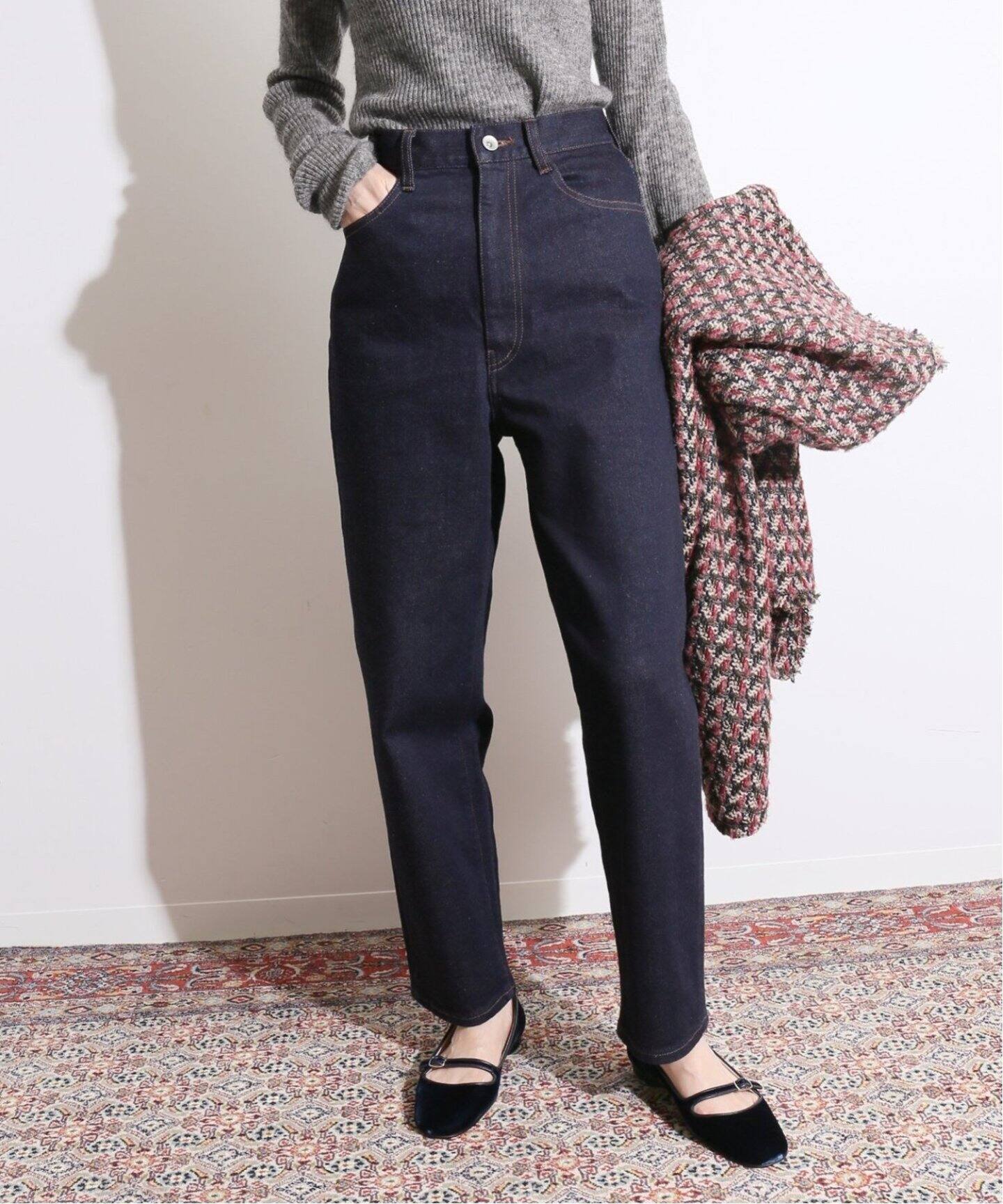 追加》IENA LA BOUCLE デニムペグトップパンツ2（デニムパンツ  