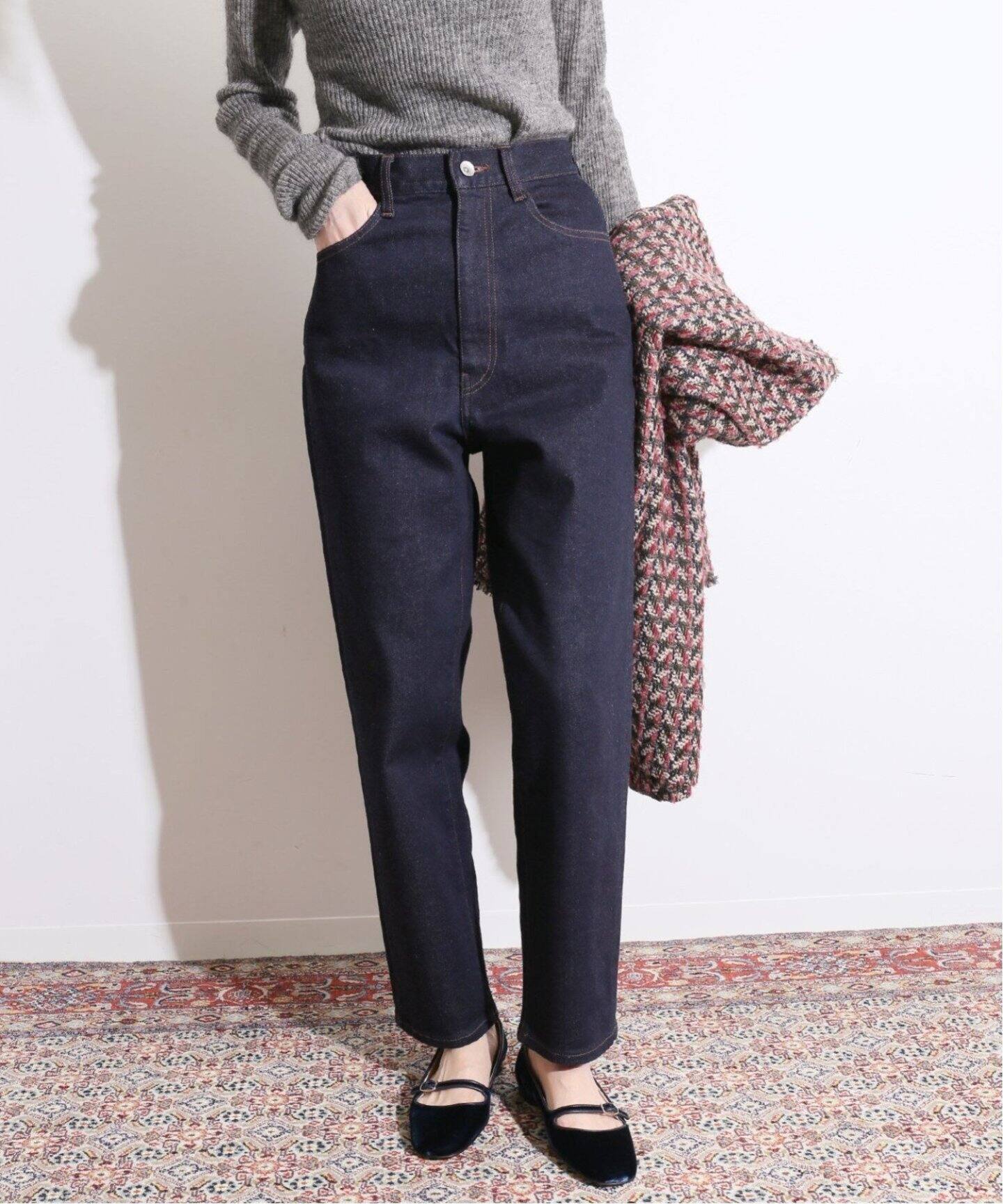 追加》IENA LA BOUCLE デニムペグトップパンツ2（デニムパンツ  