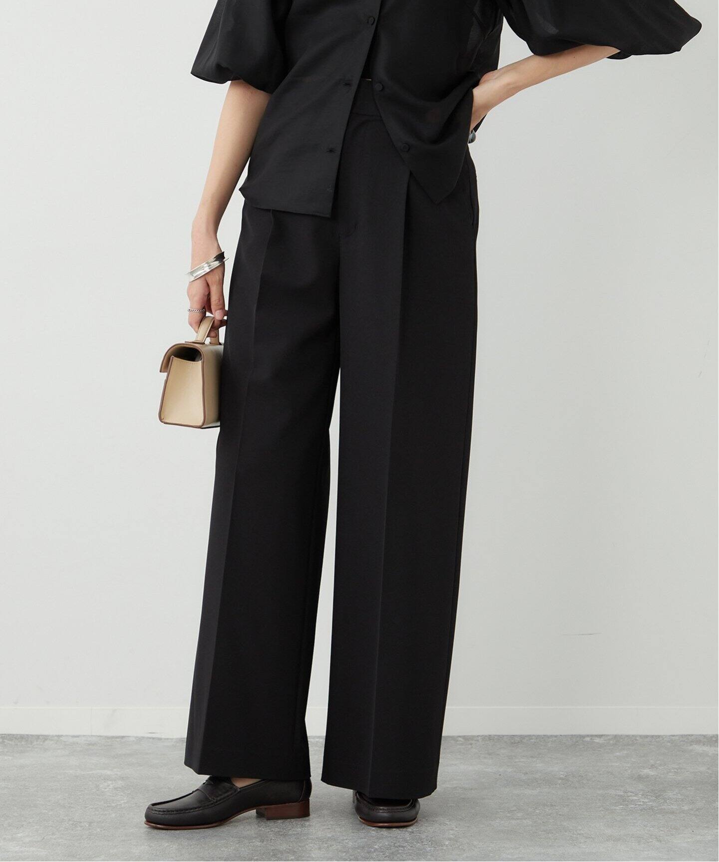 ハイウエスト タック ワイドパンツ（スラックス）｜Plage（プラージュ 