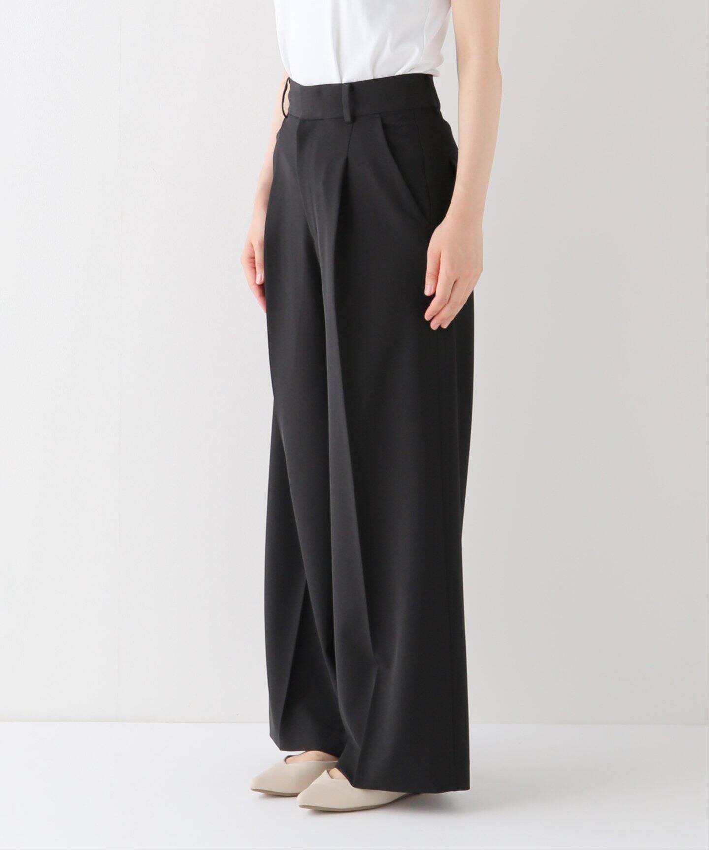 ハイウエスト タック ワイドパンツ（スラックス）｜Plage（プラージュ  