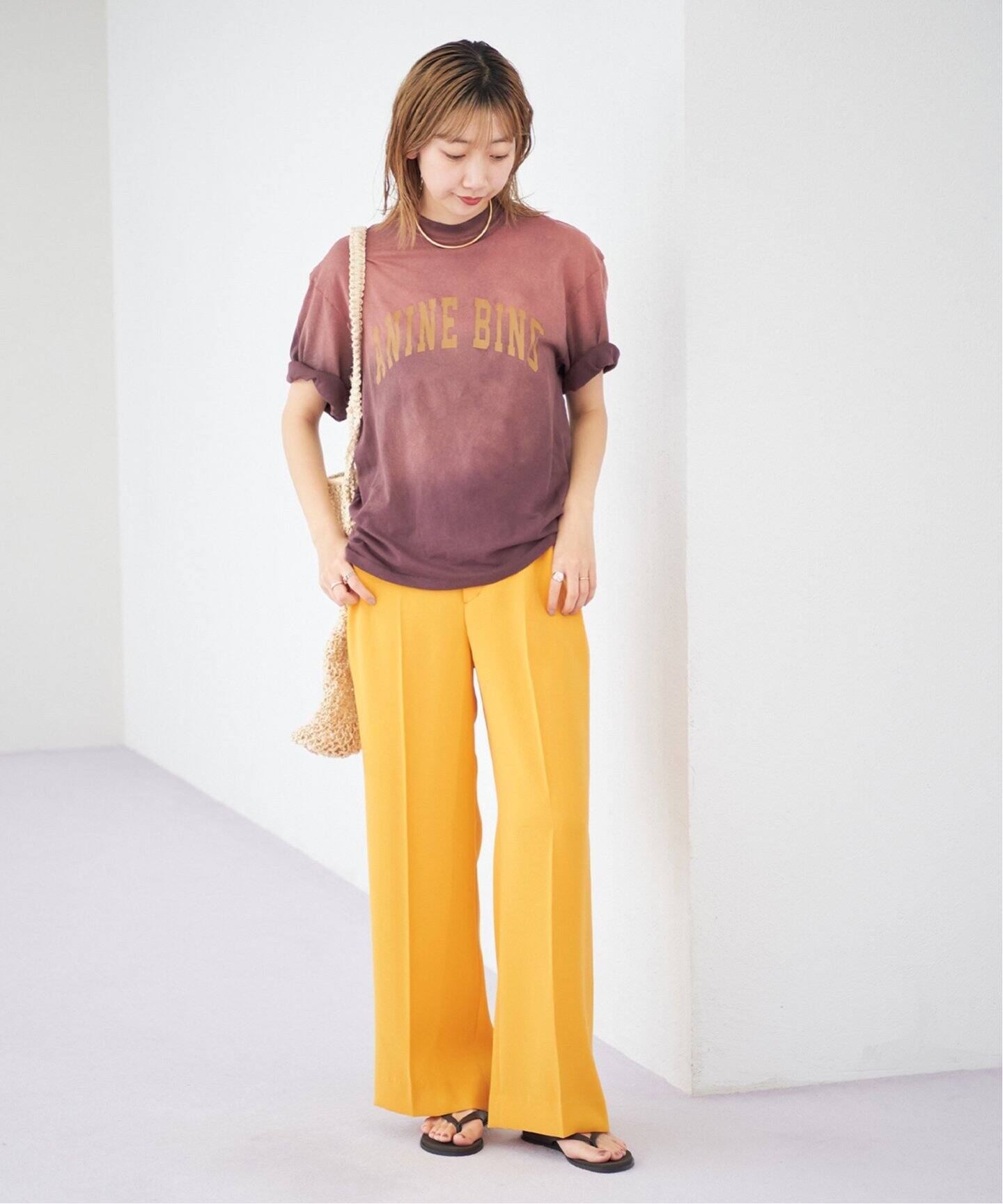 追加》washable straight パンツ3(マスタード)（その他パンツ）｜Plage 