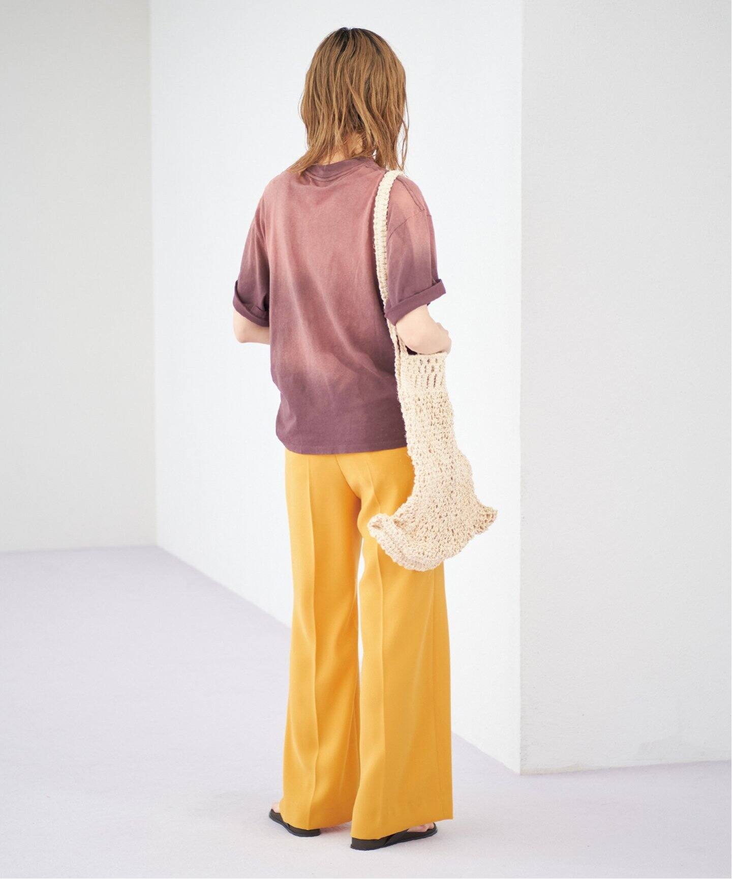 追加》washable straight パンツ3(マスタード)（その他パンツ）｜Plage 