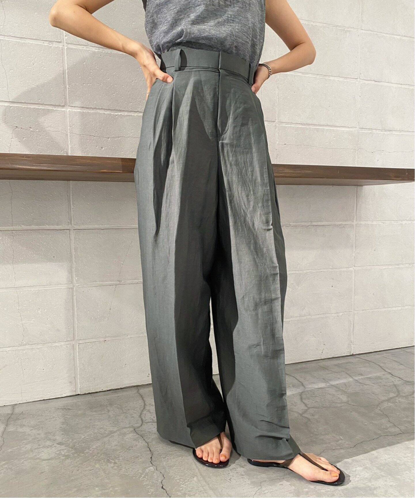 VIS/LINEN TUCK WIDE パンツ（スラックス）｜Plage（プラージュ）の  