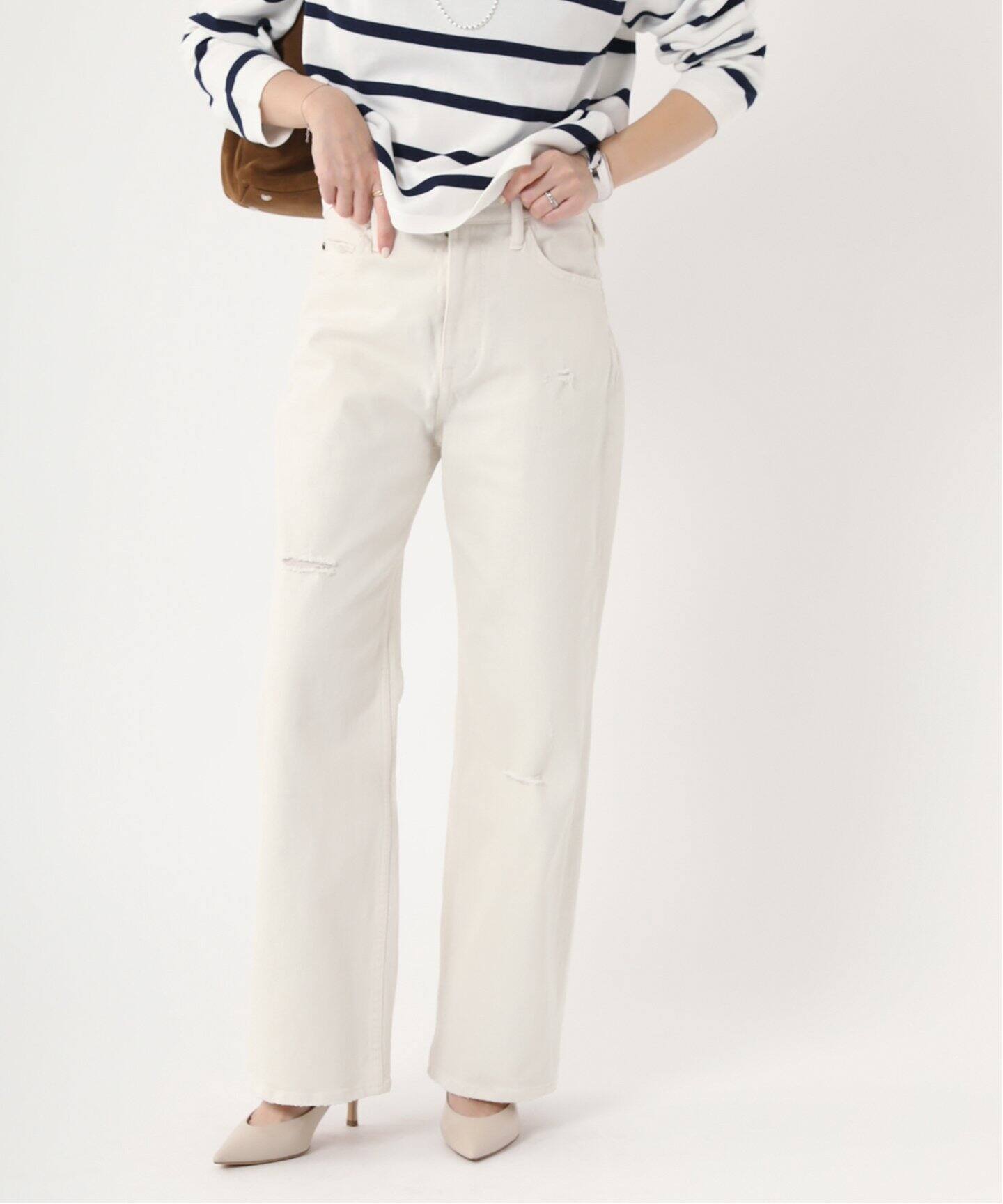 Healthy denim/ヘルシーデニム】 別注CLASH W デニムパンツ（ホワイト  