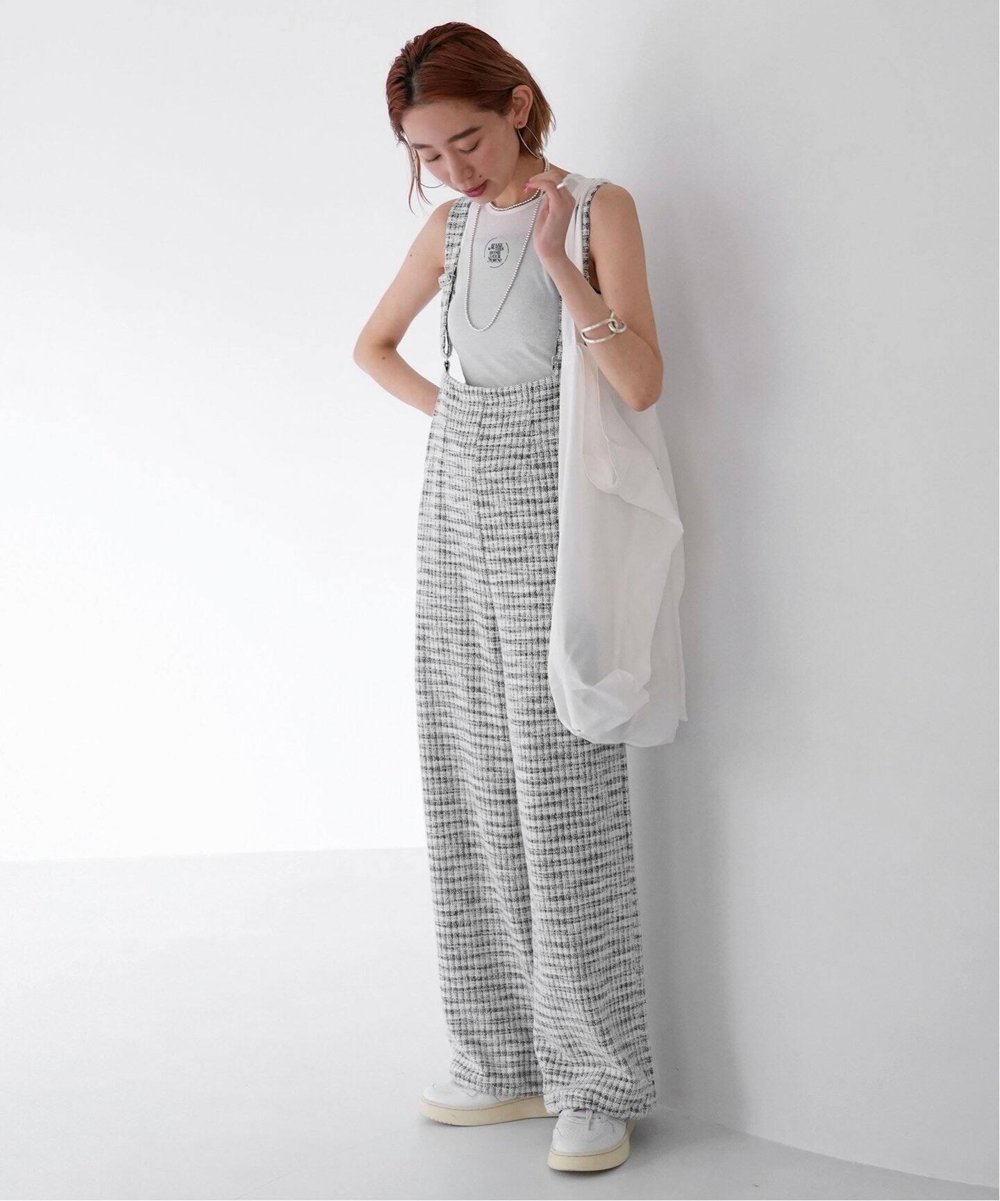 SLOBE citron.TWEED ジョガーサロペット（サロペット／オーバーオール  