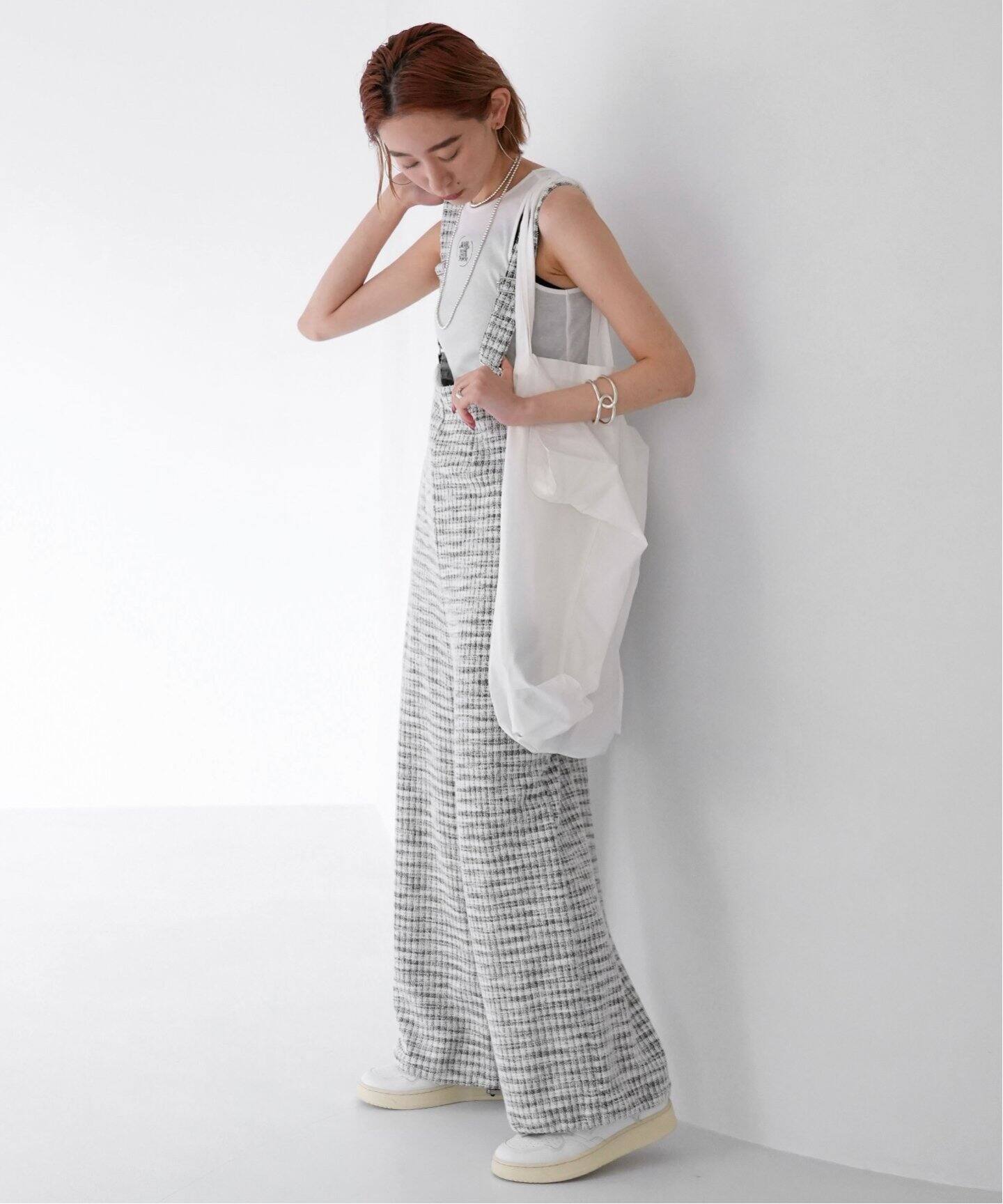 SLOBE citron.TWEED ジョガーサロペット（サロペット／オーバーオール  