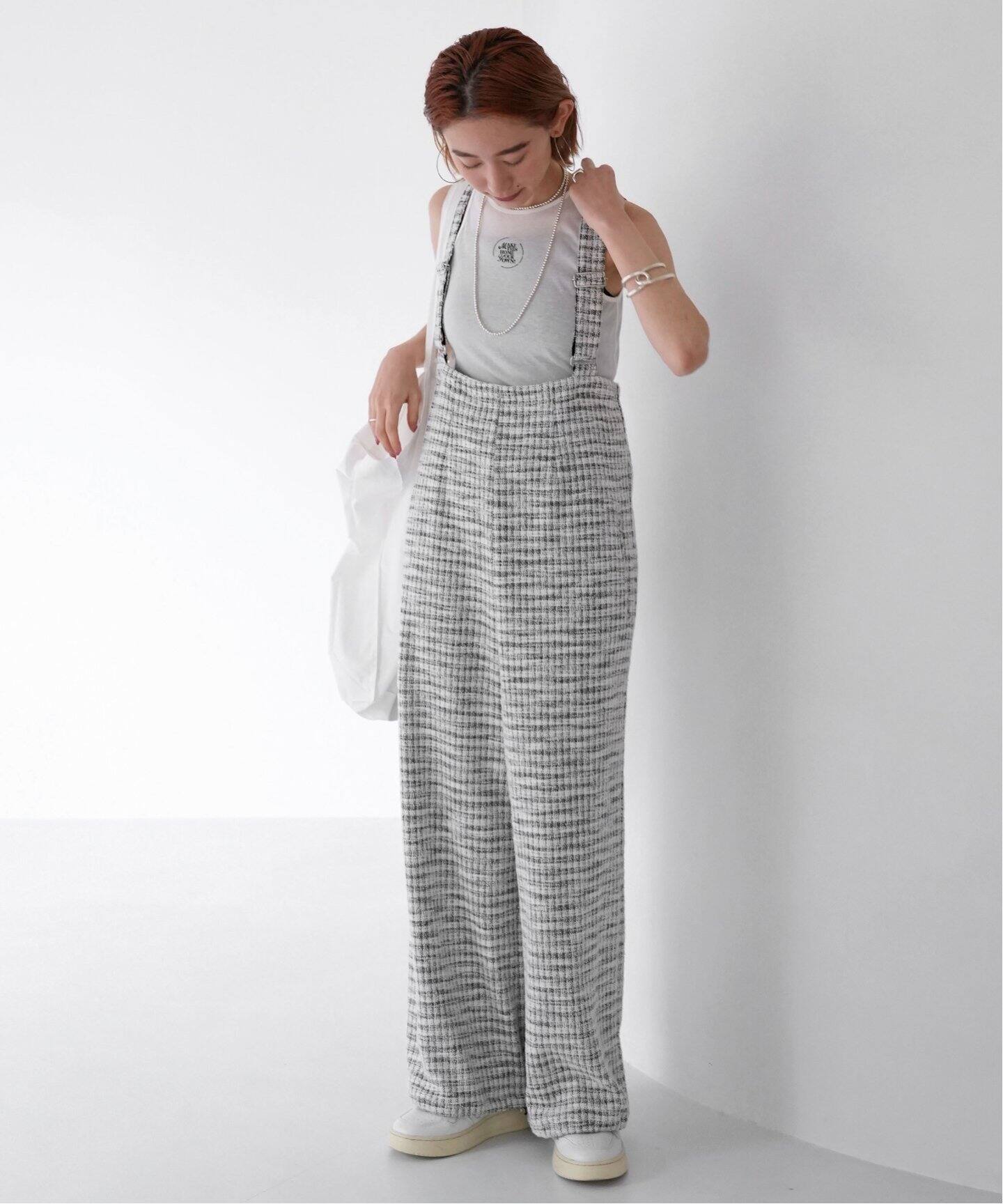 SLOBE citron.TWEED ジョガーサロペット（サロペット／オーバーオール  