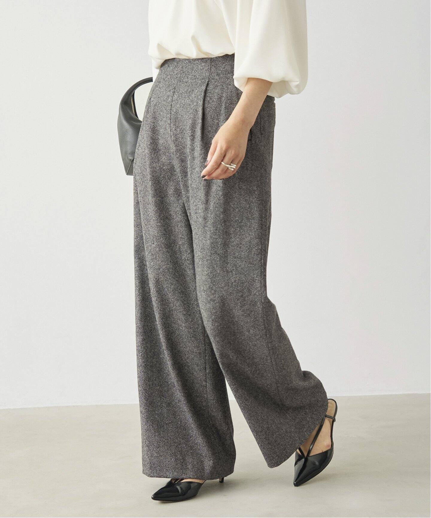 追加》ウールストレッチワイドパンツ（スラックス）｜VERMEIL par iena  
