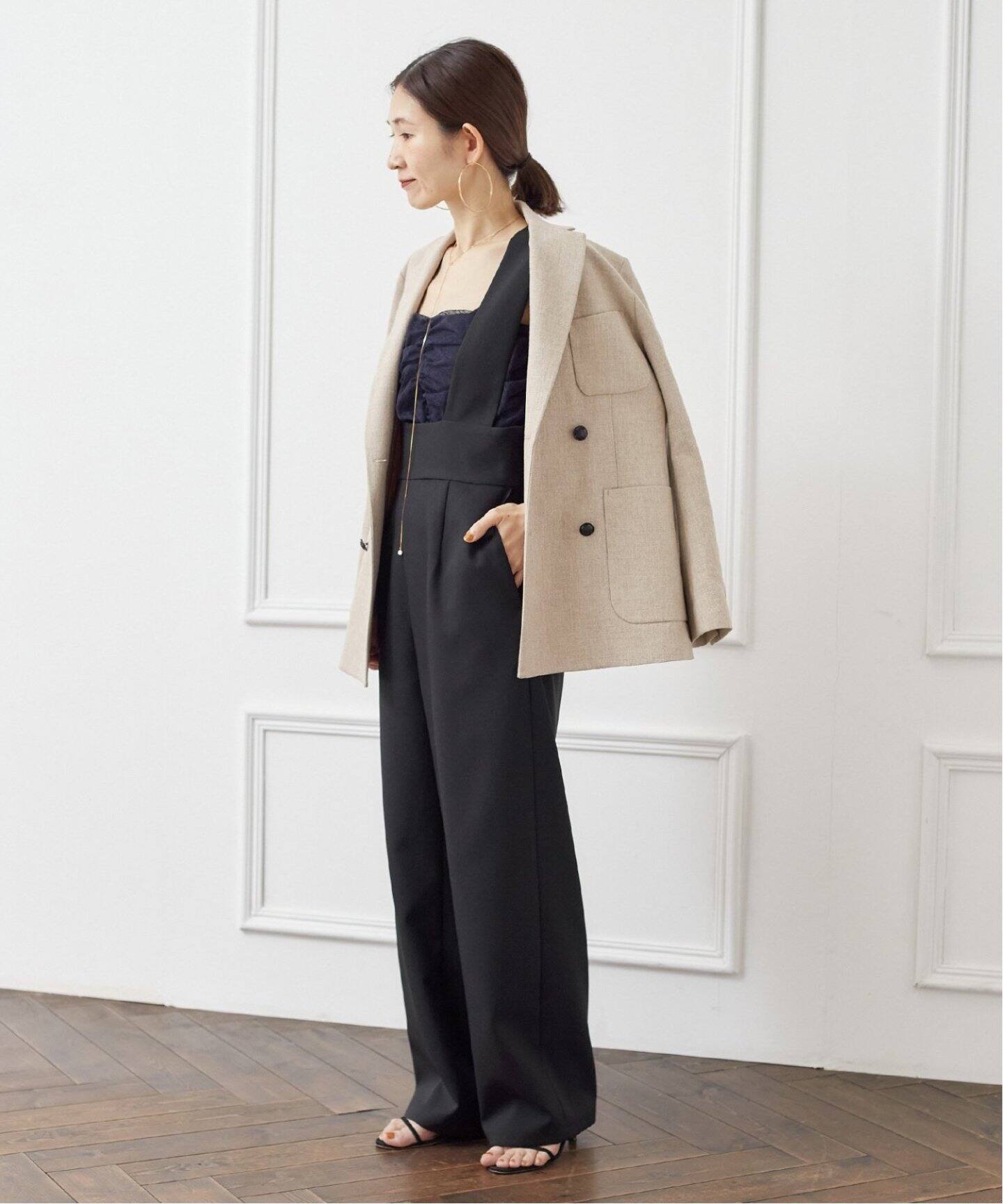 VERMEIL par iena高密度ツイルサロペット 