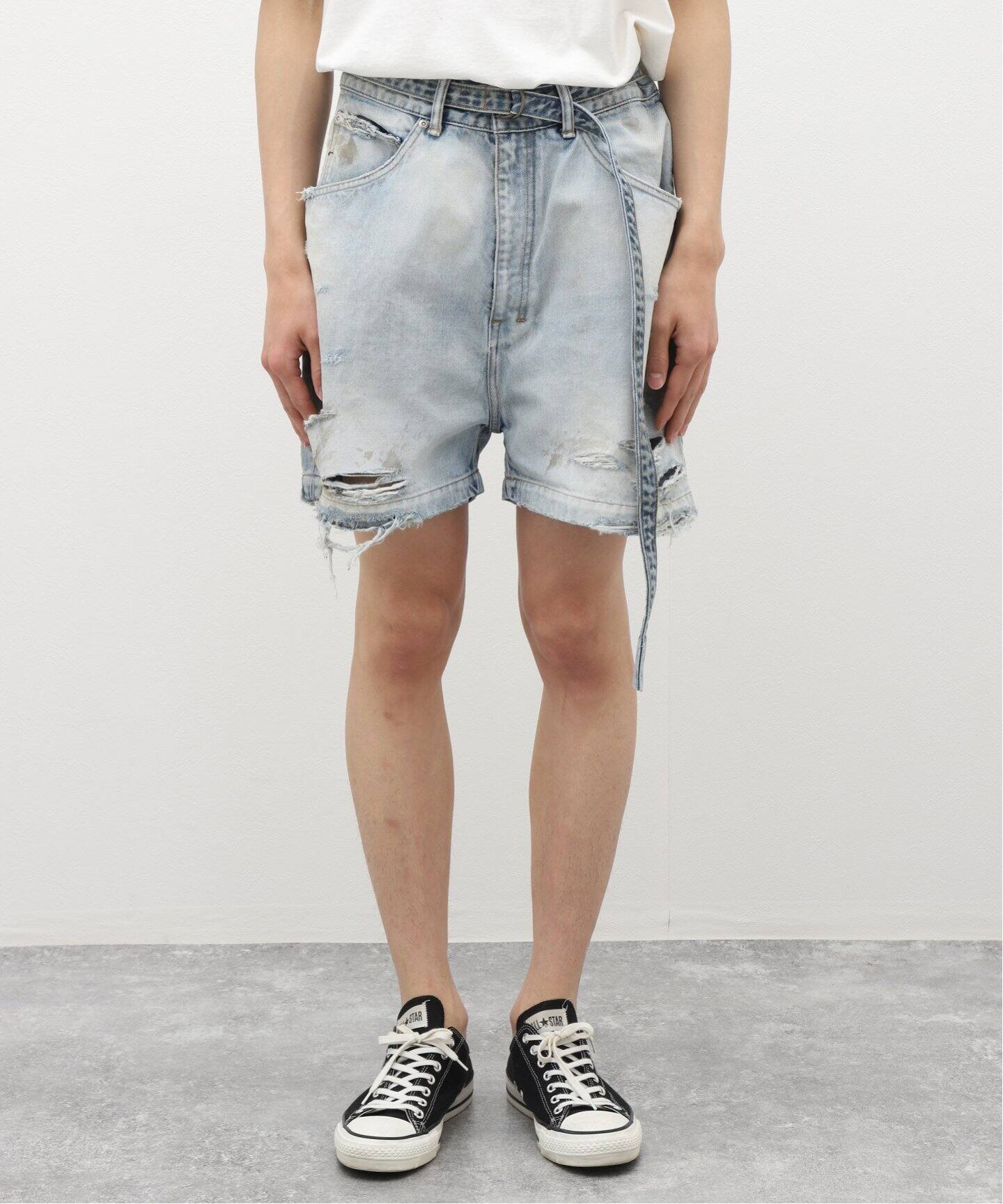 ANCELLM / アンセルム】CRASH DENIM SHORTS（ショート・ハーフパンツ 