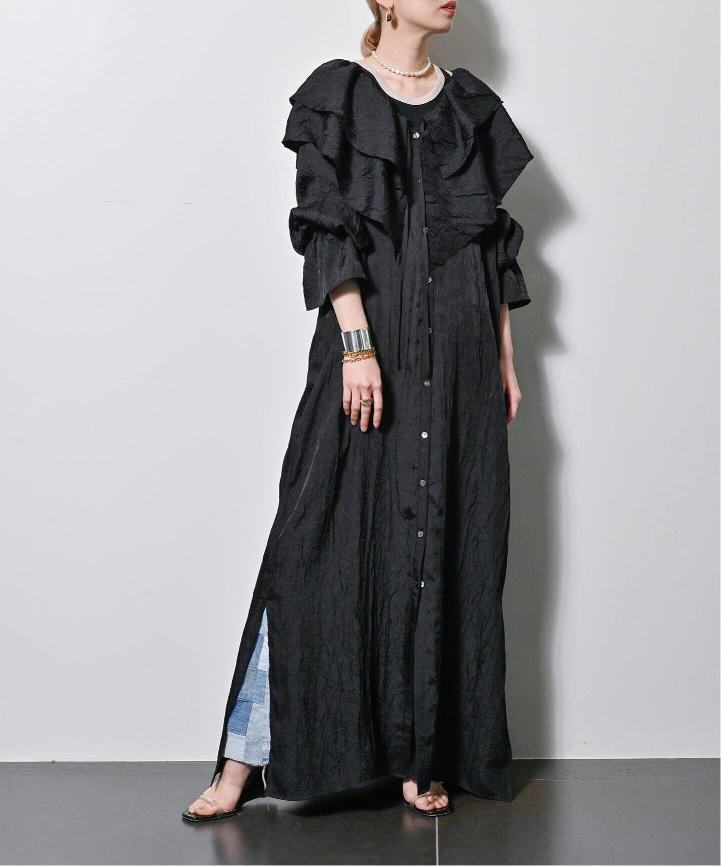 W COLLAR WRINKLE DRESS：ワンピース（ワンピース）｜CITYSHOP（シティ  