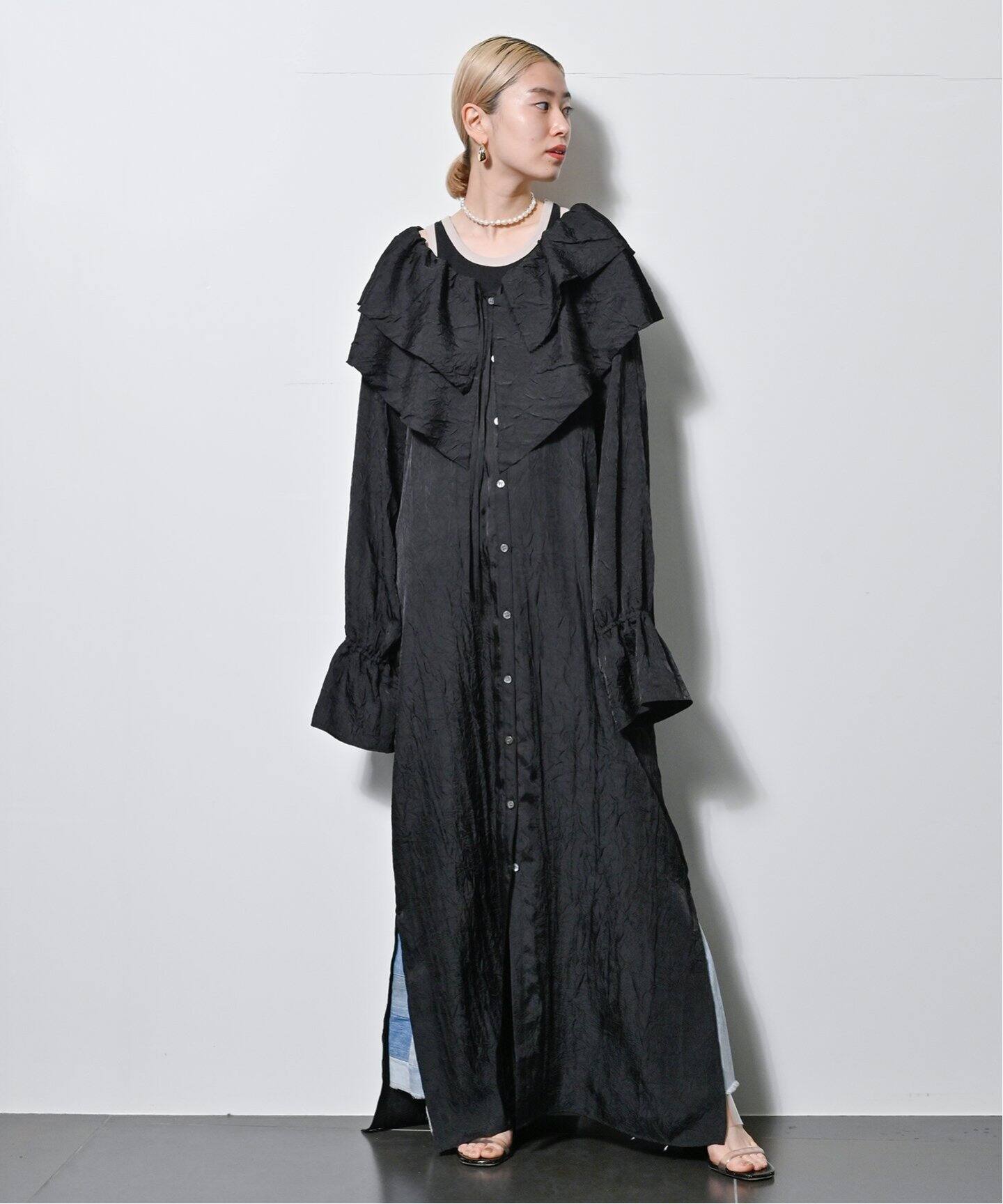 W COLLAR WRINKLE DRESS：ワンピース（ワンピース）｜CITYSHOP（シティ 