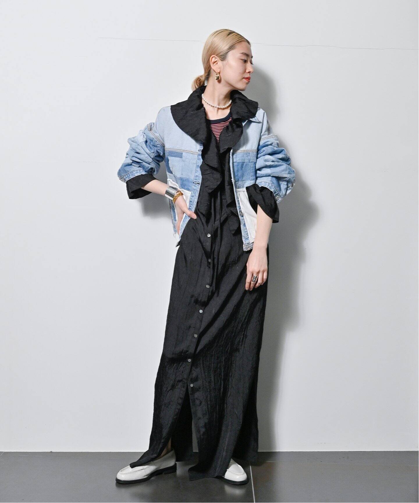 W COLLAR WRINKLE DRESS：ワンピース（ワンピース）｜CITYSHOP（シティ 