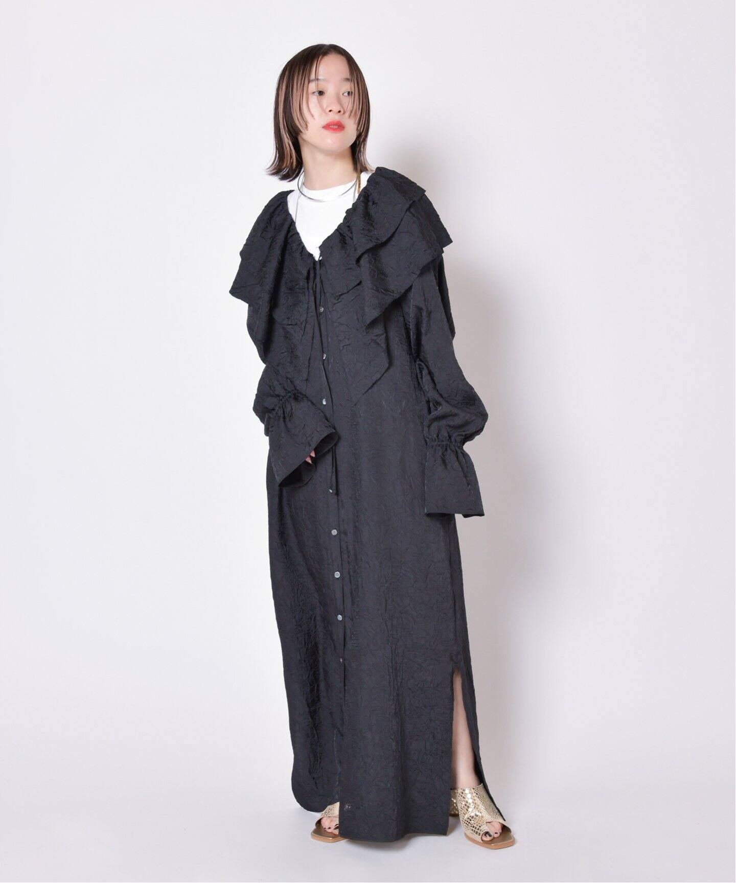 Erikas palece 】黒フリンジワンピース1939 あかるい