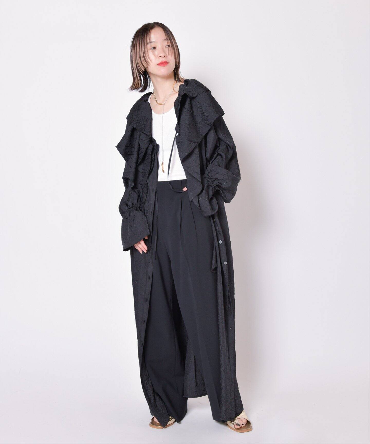 W COLLAR WRINKLE DRESS：ワンピース（ワンピース）｜CITYSHOP（シティ  