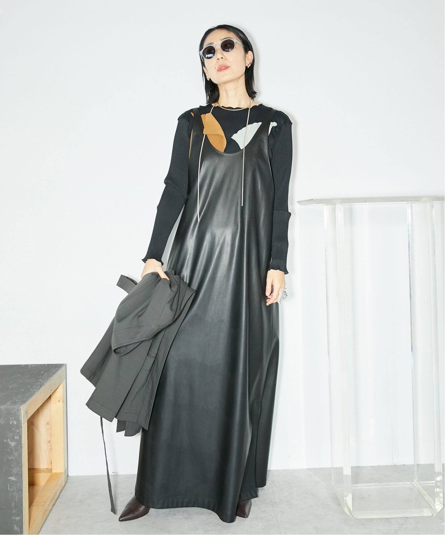FAUX LEATHER DRESS 2：ワンピース（ワンピース）｜CITYSHOP（シティ  