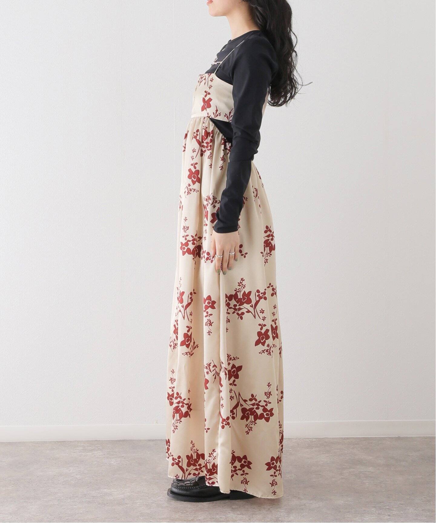 MIOSMOKEY/ミオズモーキー】PRINT OPEN BACK DRESS：ワンピース 