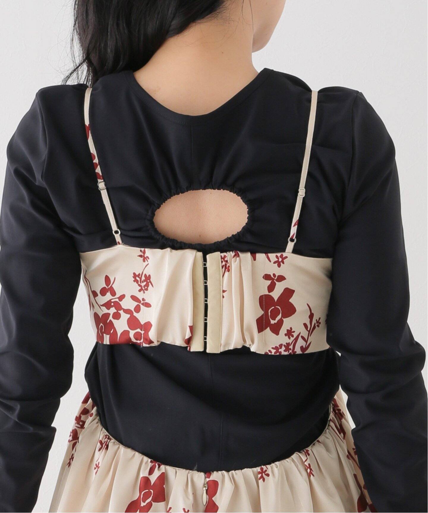 MIOSMOKEY/ミオズモーキー】PRINT OPEN BACK DRESS：ワンピース 