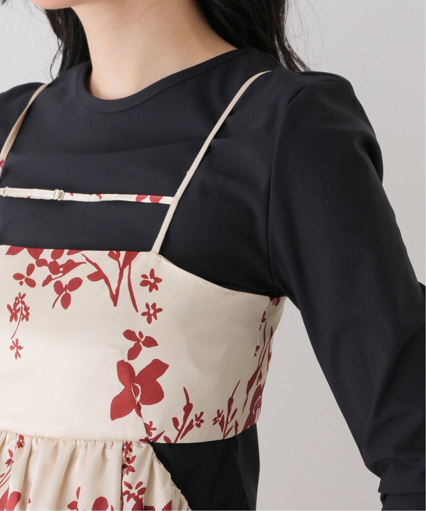 MIOSMOKEY/ミオズモーキー】PRINT OPEN BACK DRESS：ワンピース 