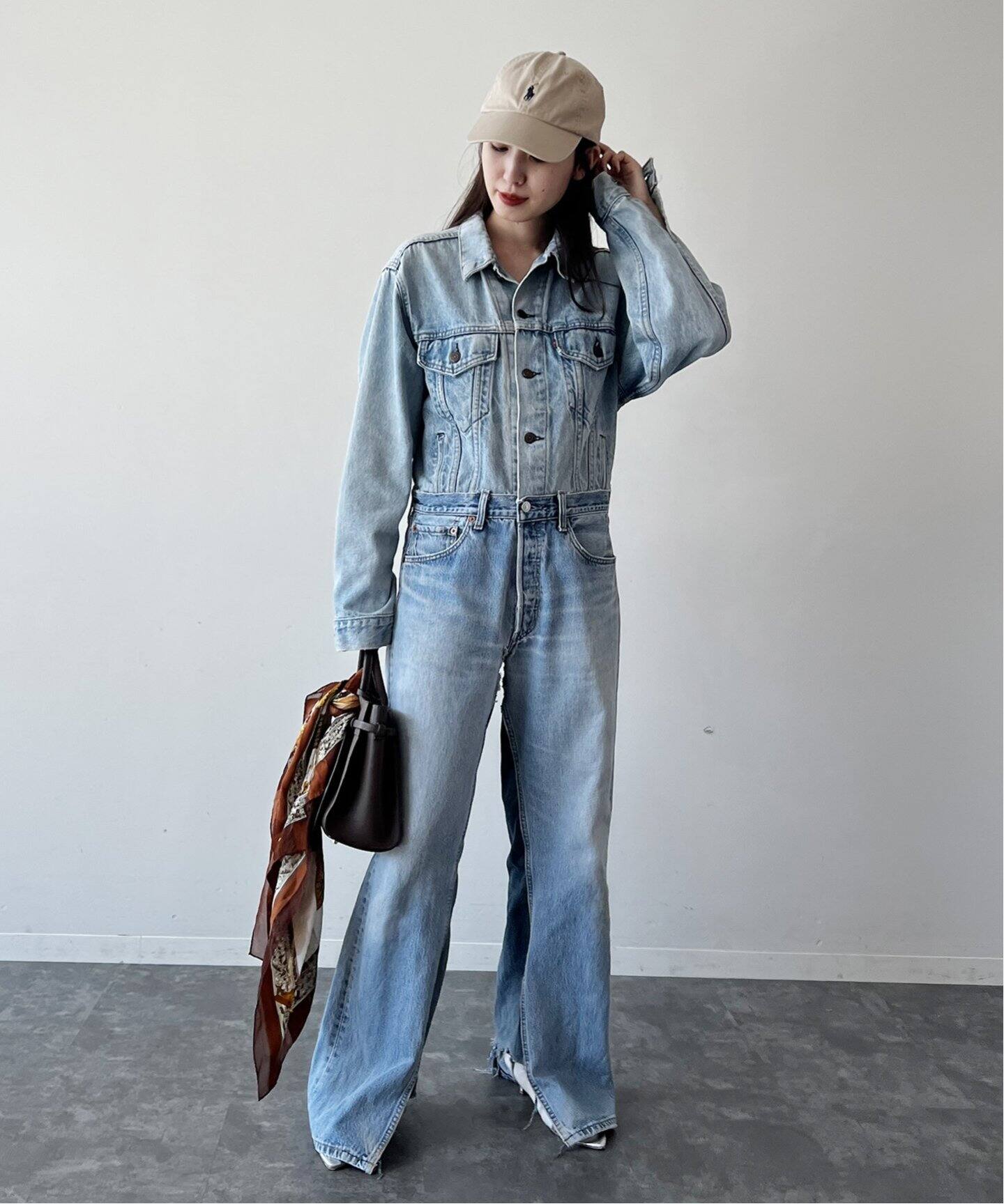 DENIM SETUP ALL IN ONE：オールインワン（つなぎ／オールインワン  