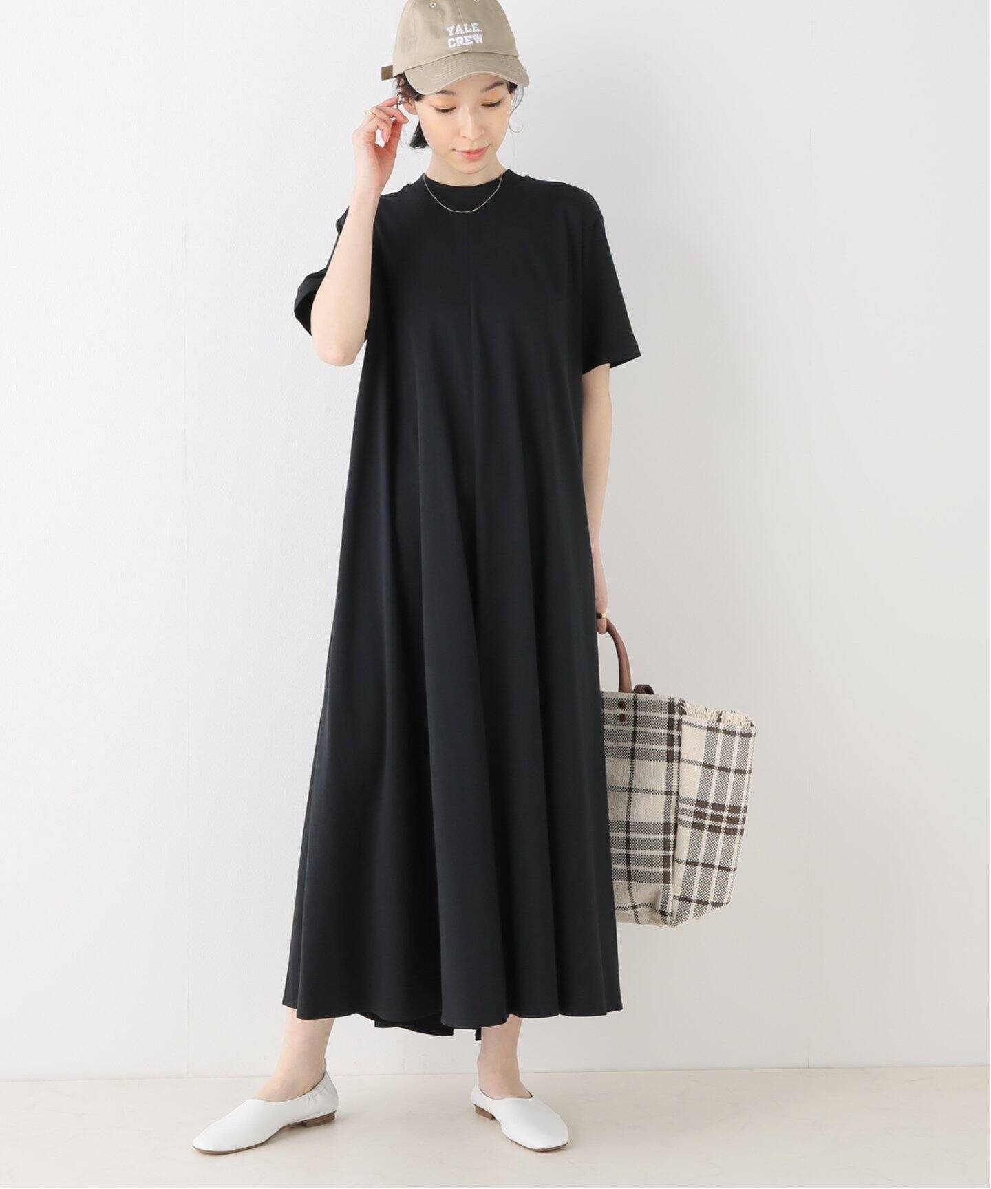 未使用】ATON SUVIN FRISE FLARED モテモテ DRESS チャコール 