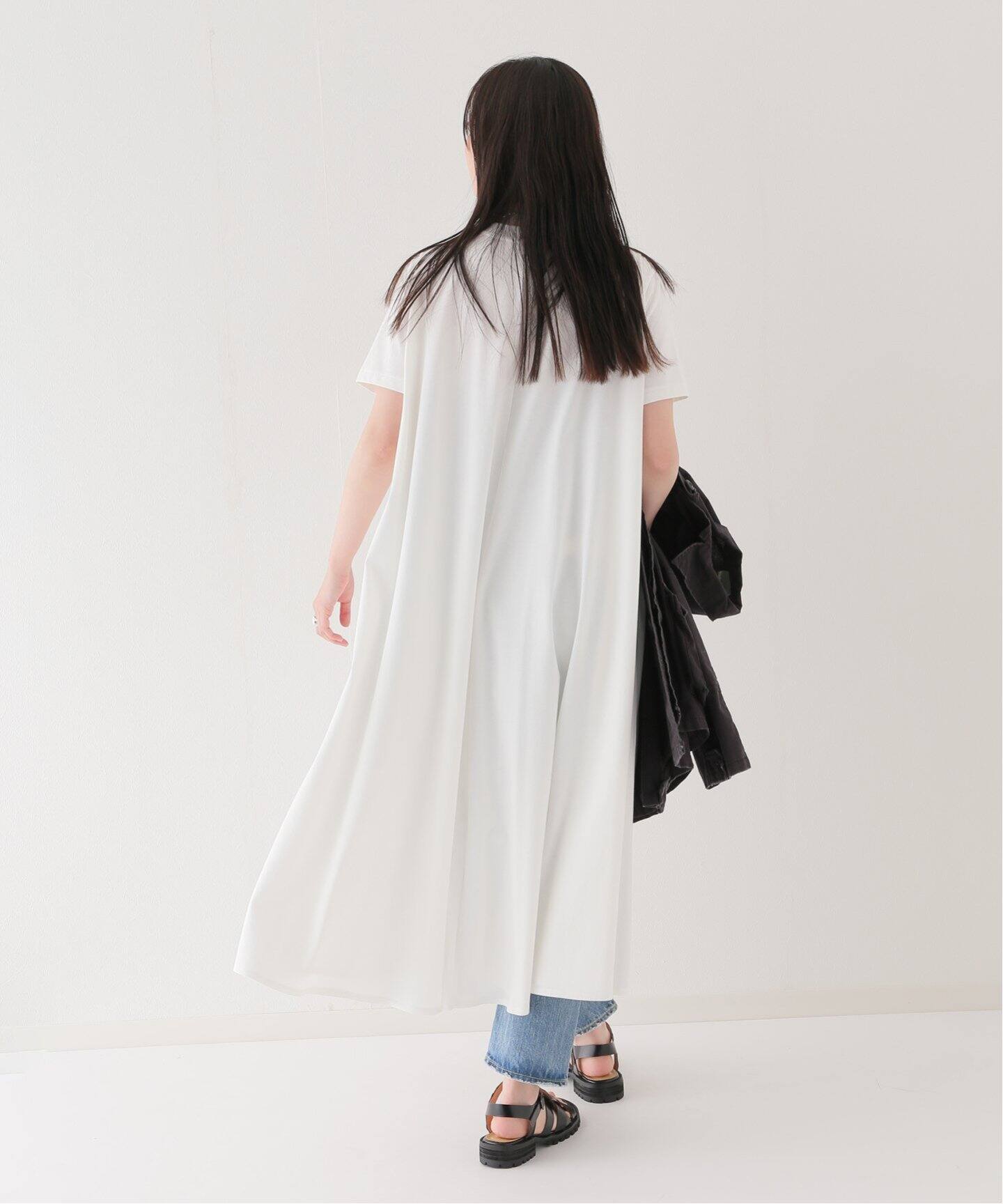 ATON / エイトン】48/2 NATURAL DYE FLARED DRESS（ワンピース 