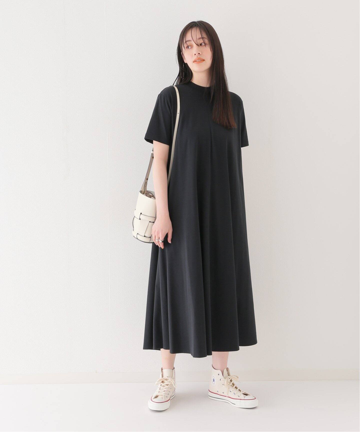 ATON / エイトン】48/2 NATURAL DYE FLARED DRESS（ワンピース 