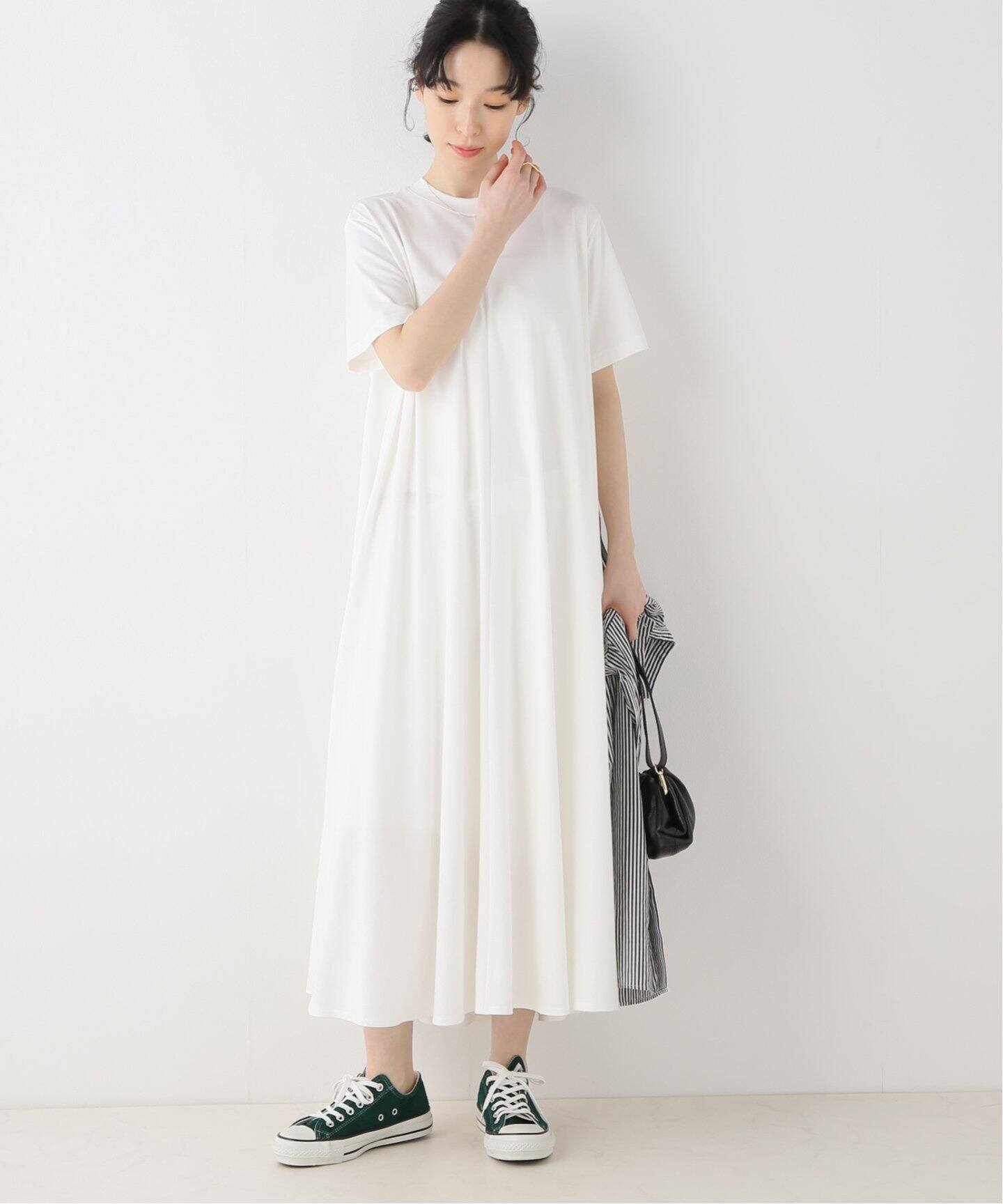 ATON / エイトン】48/2 NATURAL DYE FLARED DRESS（ワンピース 