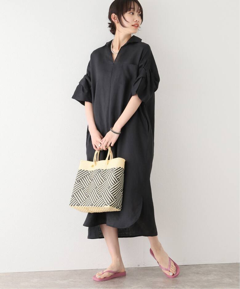 TICCA / ティッカ】リネン ツイストスリーブ ワンピース(TBCS-305  