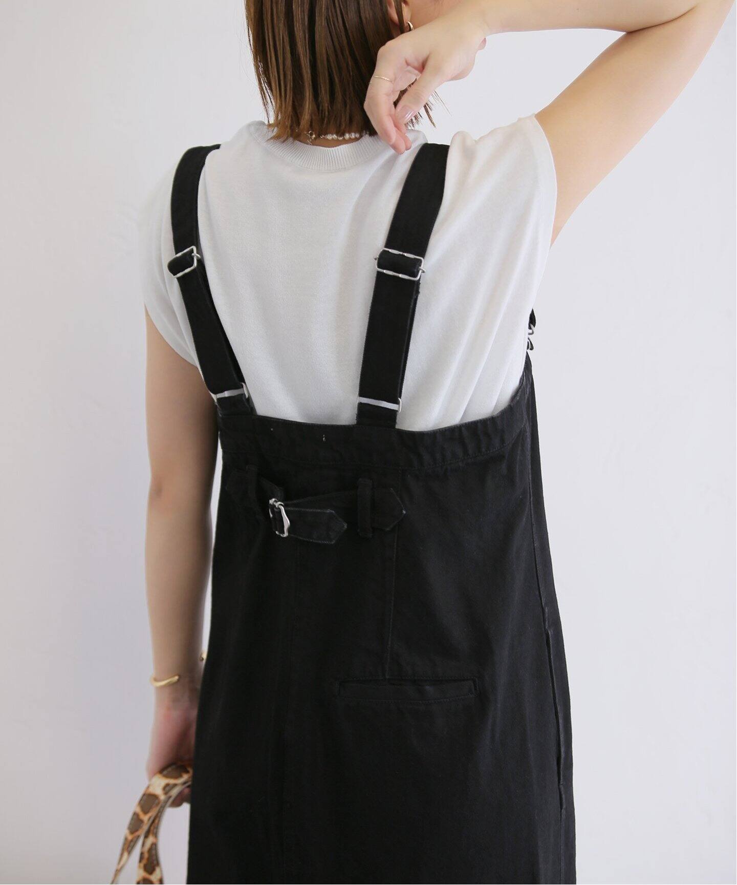 ZIPサスペンダーワンピース （フロントジップフリルジャンパースカート  