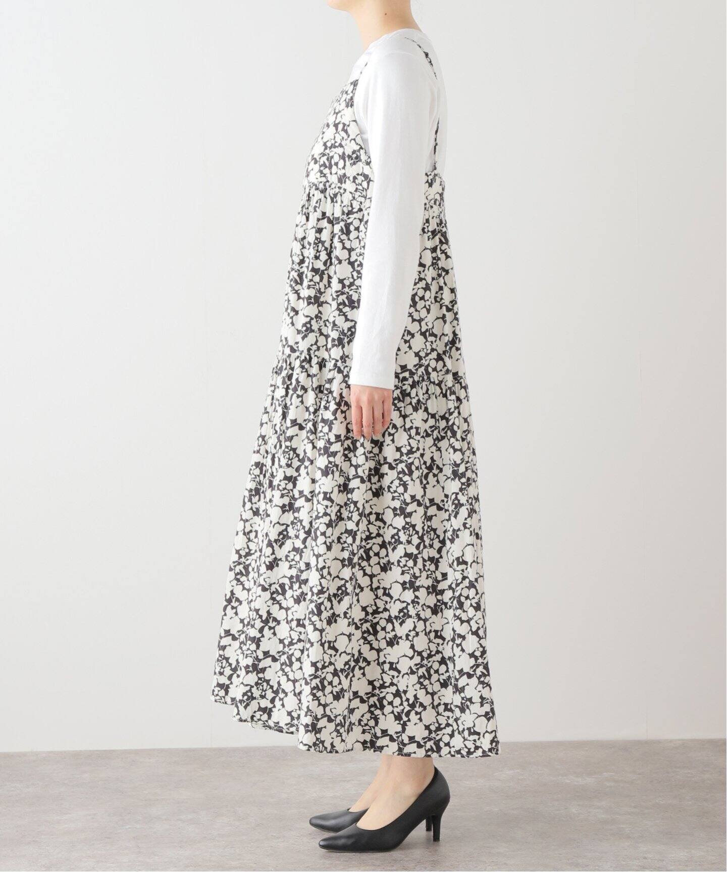 ツートーンフラワープリントキャミワンピース（ワンピース）｜Spick  